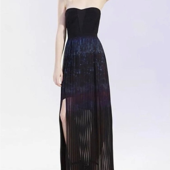 Silence + Noise Urban Outfitters Maxi Pleated Strapless Sheer Dress Size 10 - Picture 1 of 17
